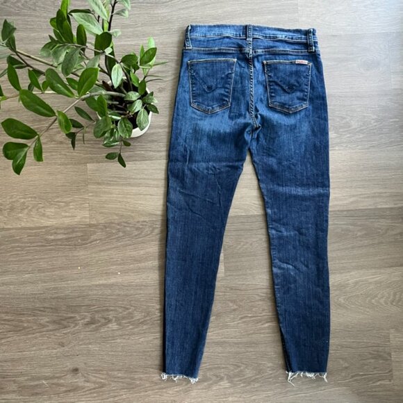 Hudson Jeans Dark Blue Mid-Rise Skinny Jeans with Raw Hem - Picture 10 of 12